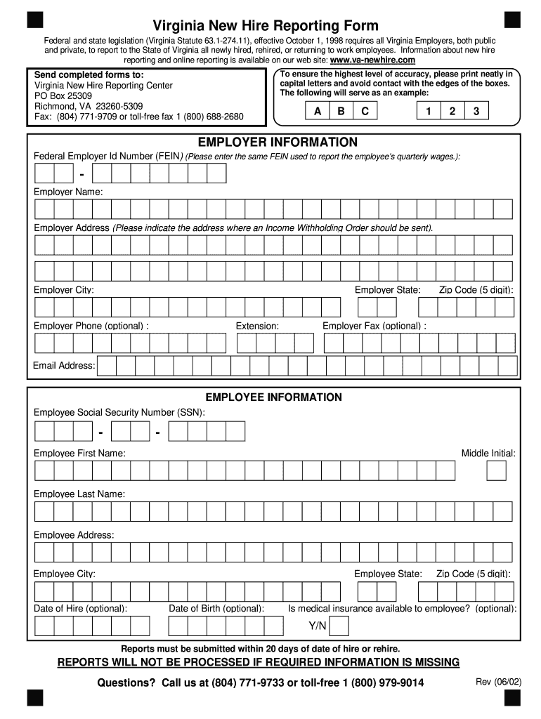 New Employee Hire Forms For Virginia 2022 Employeeform