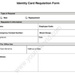 New Employee ID Card Request Form Identity Card Application Format