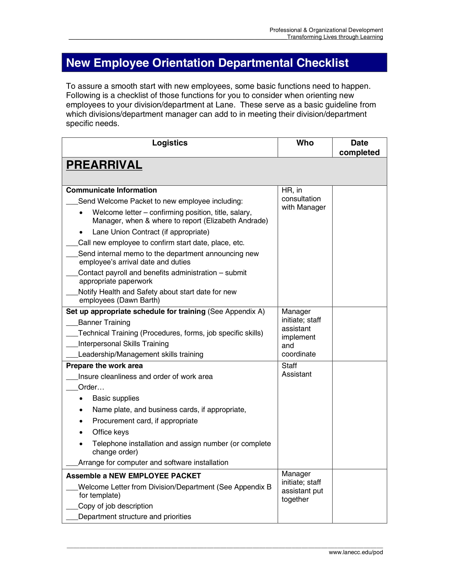 New Employee Orientation Checklist Examples Format Pdf Examples