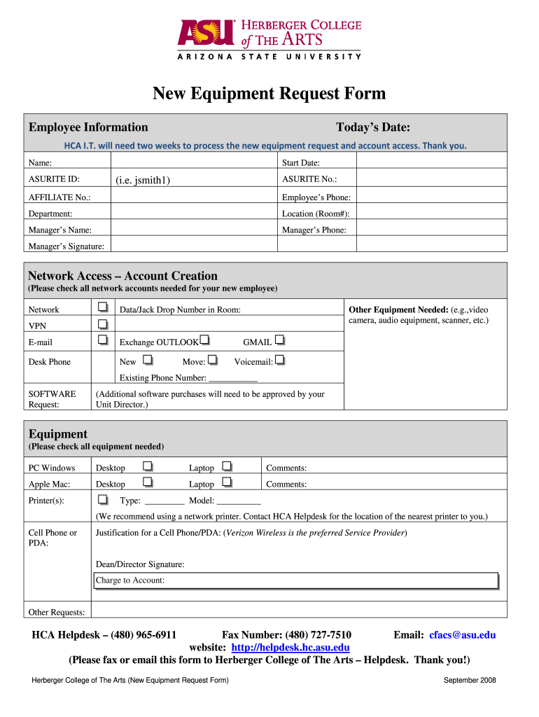 New Equipment Request Form Fill Out Sign Online DocHub