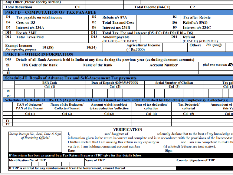 New Itr Forms For Salaried Employee 2022 Employeeform