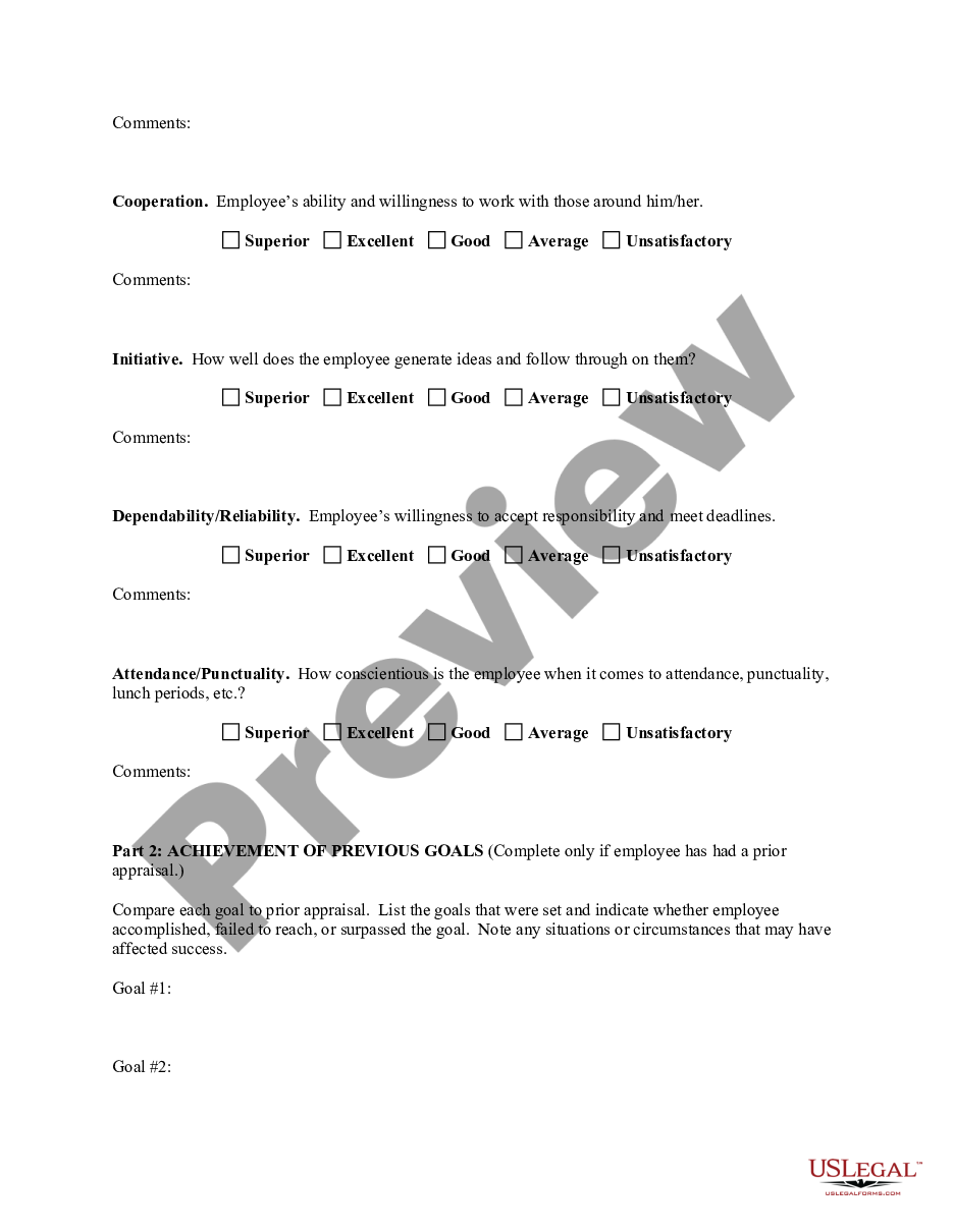 Phoenix Arizona Employee Evaluation Form For Police Officer US Legal 