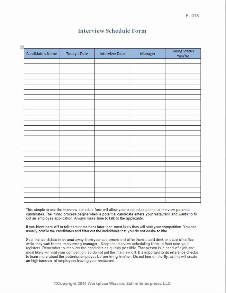 Restaurant Employee Schedule Template New Restaurant Forms Checklists 