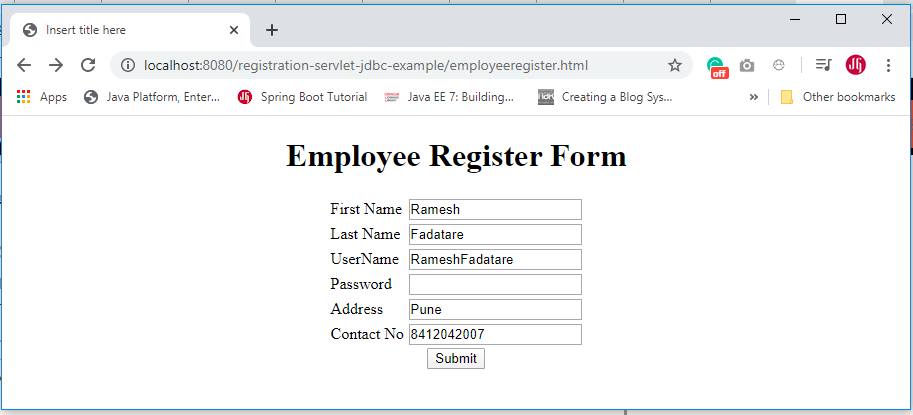 Servlet JDBC Eclipse Example Tutorial