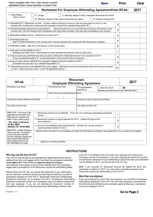 Top 6 Form Wt 4 Employee s Wisconsin Withholding Exemption 