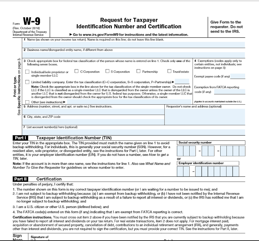 W9 Vs 1099 IRS Forms Differences And When To Use Them 2019