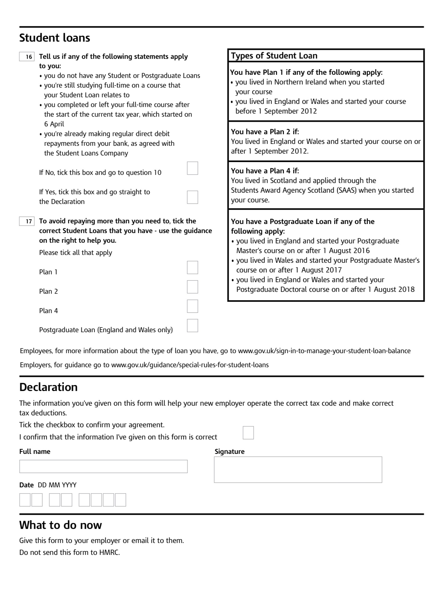 Hmrc New Employee Starter Declaration Form - NewEmployeeForms.com