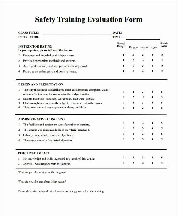  30 Training Evaluation Form Template Effect Template