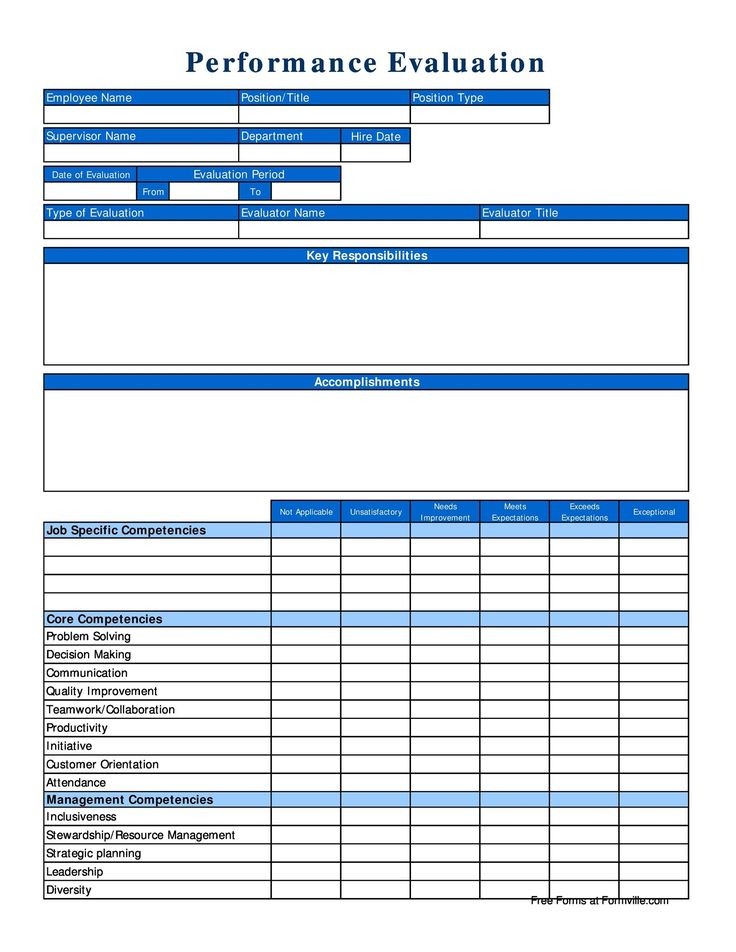 46 Employee Evaluation Forms Performance Review Examples In 2022 