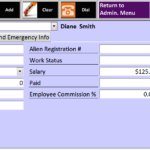 Antique Mall Software Employee Data Entry Form