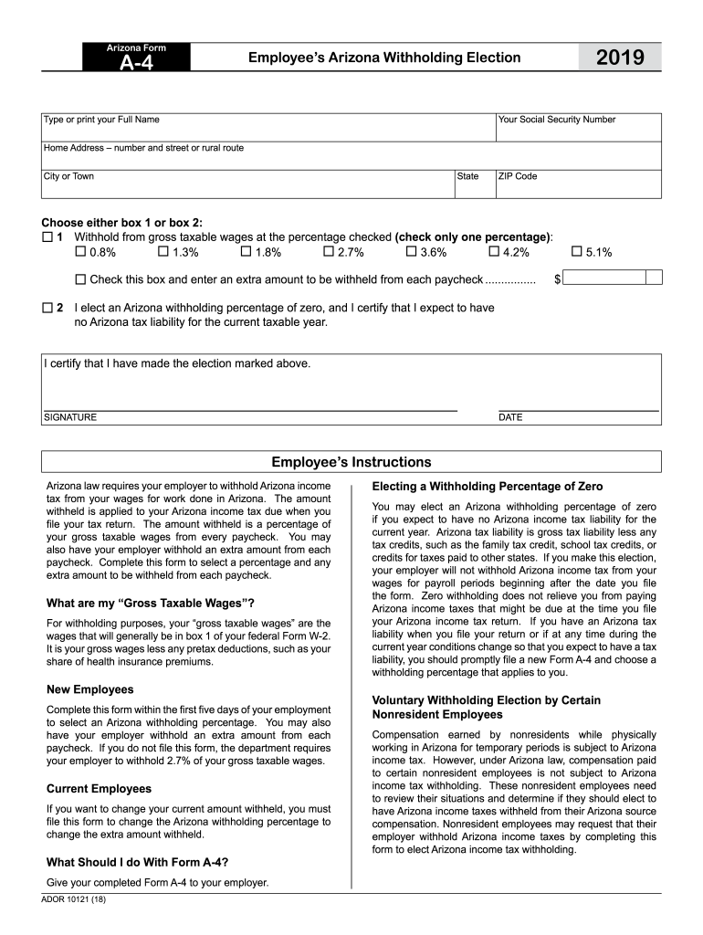 Arizona State Employee Tax Form 2022 Employeeform