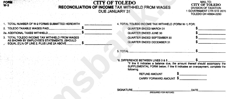 City Of Toledo Employee Withholding Tax Forms WithholdingForm