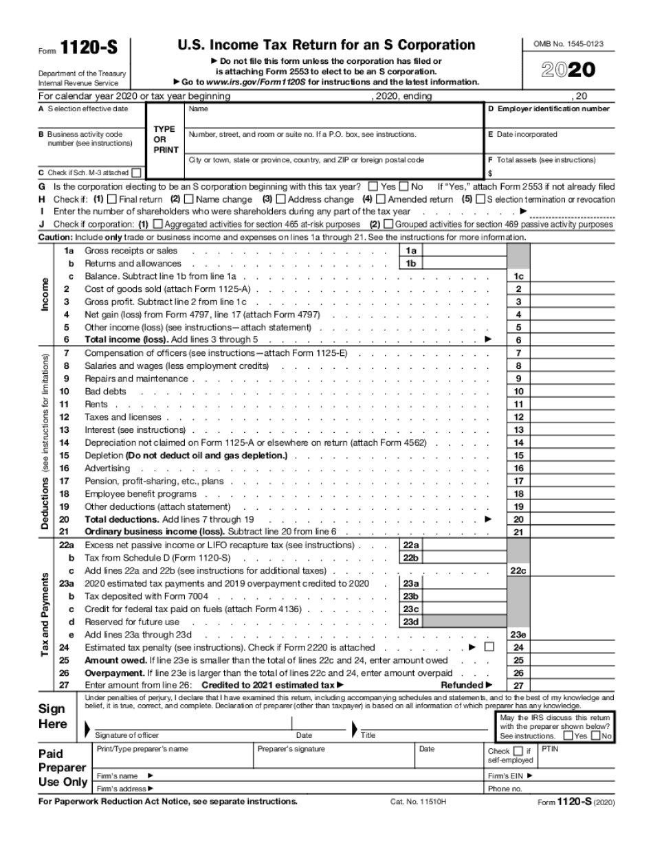 Edit Document 1120s Form And Cope With Bureaucracy