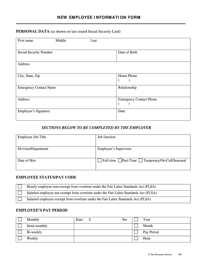 Employee Information Fill Out Sign Online DocHub