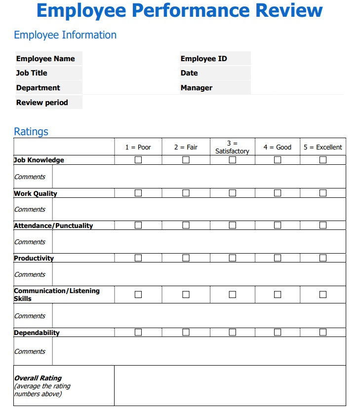 Employee Performance Evaluation Form Ubicaciondepersonas cdmx gob mx