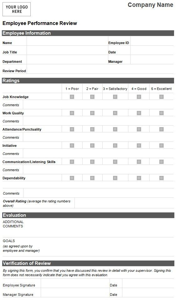 Evaluation Employee Employee Evaluation Form Employee Performance Review