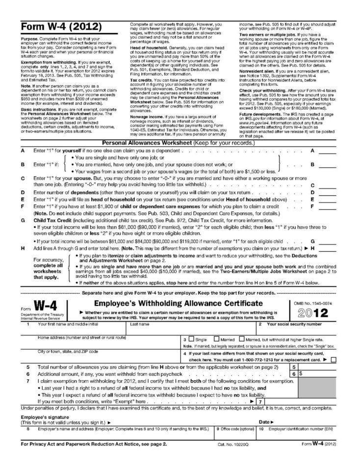 Form W 4 Wikipedia W4 Form 2021 - NewEmployeeForms.com