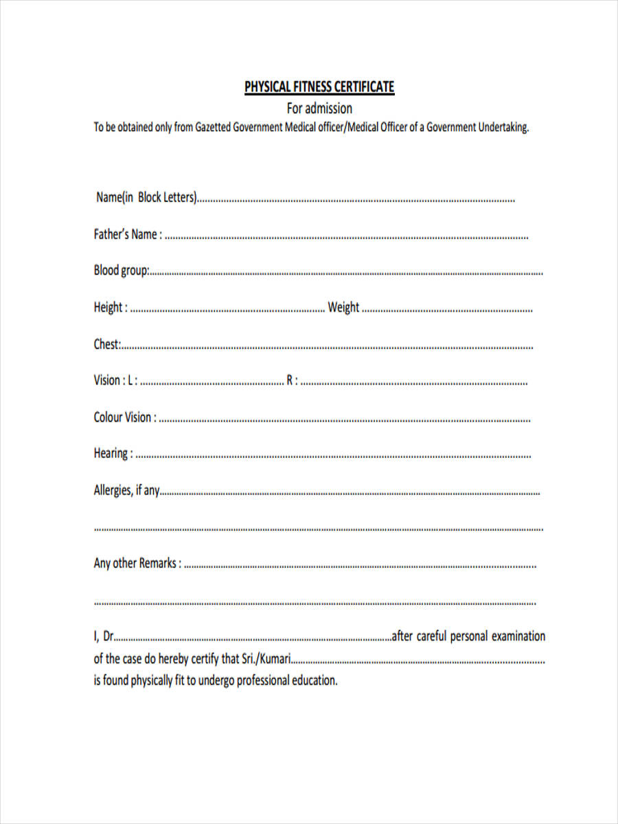 FREE 6 Physical Fitness Forms In PDF