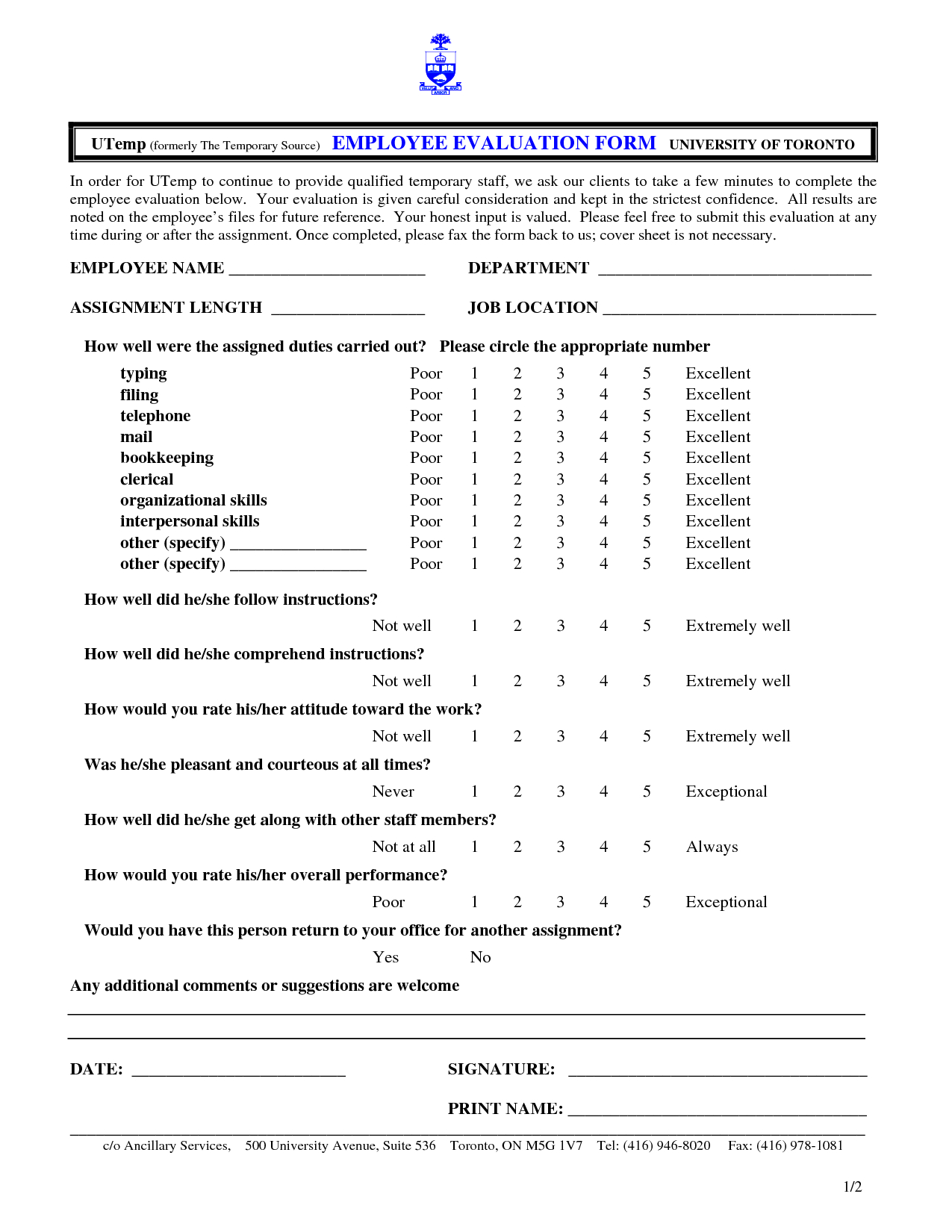 Free Employee Evaluation Form For Salons 2022 Employeeform