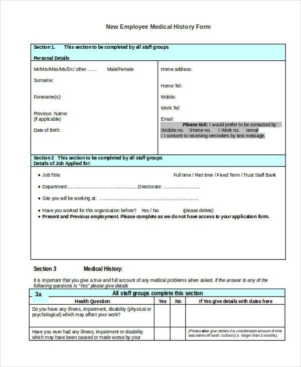 Free New Employee History Forms 2023 Employeeform