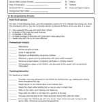 Free Printable Child Care Staff Evaluation Form