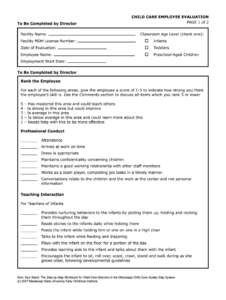 Free Printable Child Care Staff Evaluation Form NewEmployeeForms com Free Printable Child Care Staff Evaluation Form NewEmployeeForms com