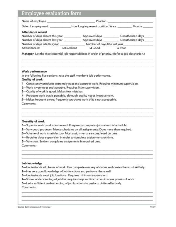 FREE What Is An Employee Evaluation Form And How To Use It With Samples