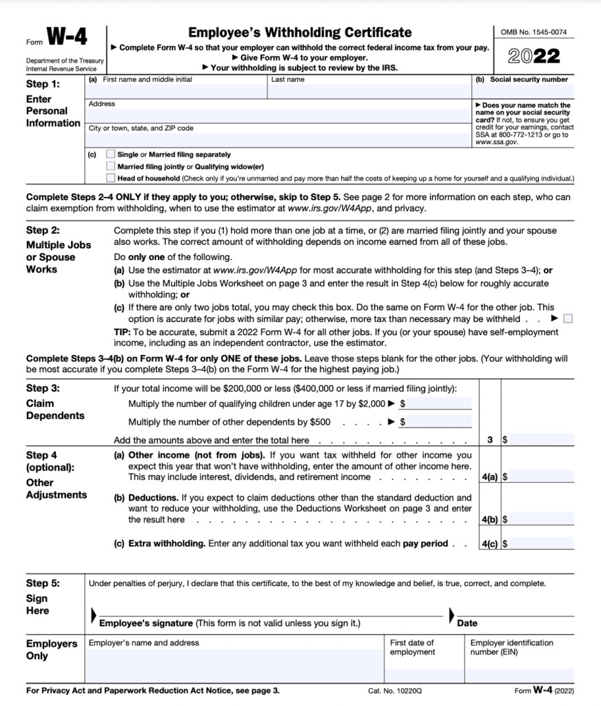 How To Fill Out Form W 4 In 2022 2023 