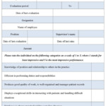 Medical Employee Evaluation Form Editable Forms Inside Employee