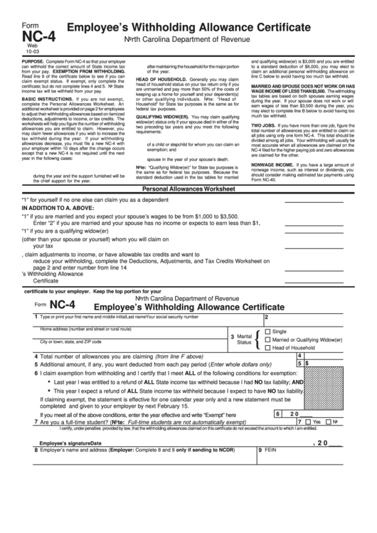 Nc State Tax Form For New Employee 2023 Employeeform