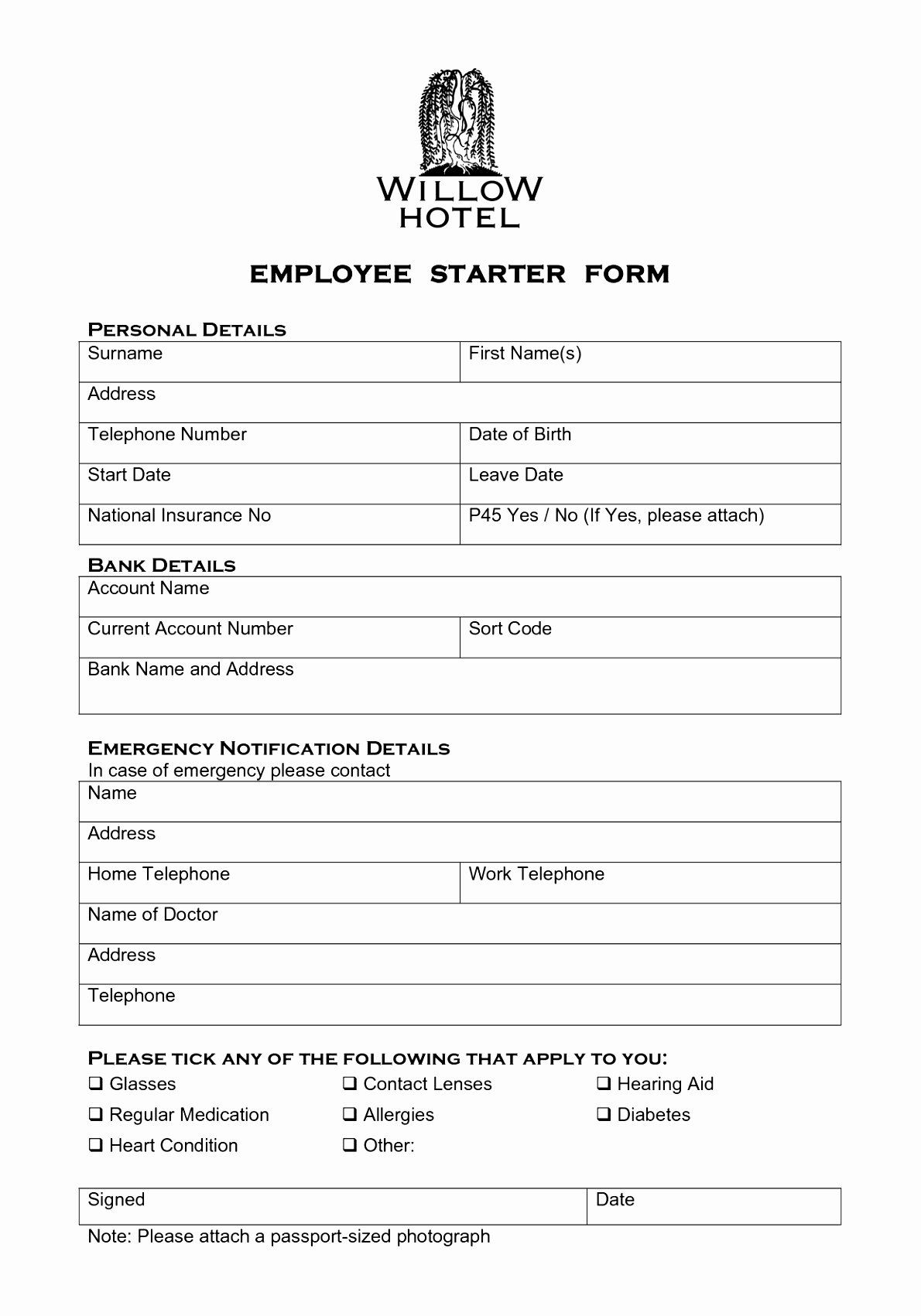 New Hire Form Template Beautiful 6 New Hire Forms Template Euyru