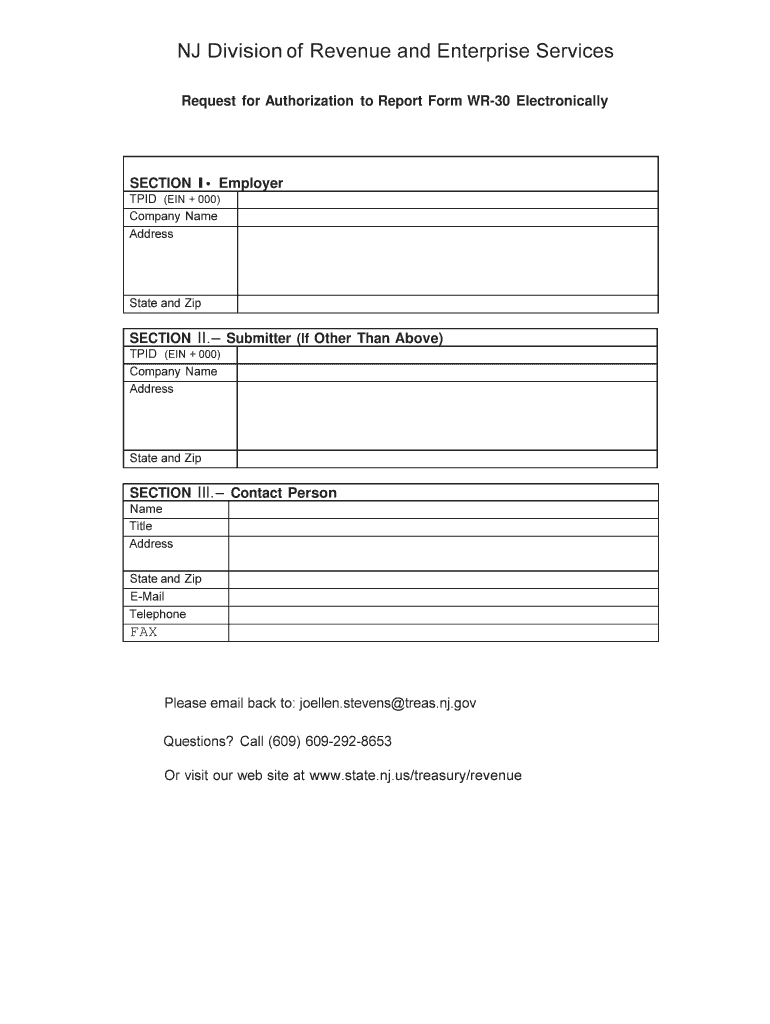 Nj Wr 30 Form Fill Out And Sign Printable PDF Template SignNow