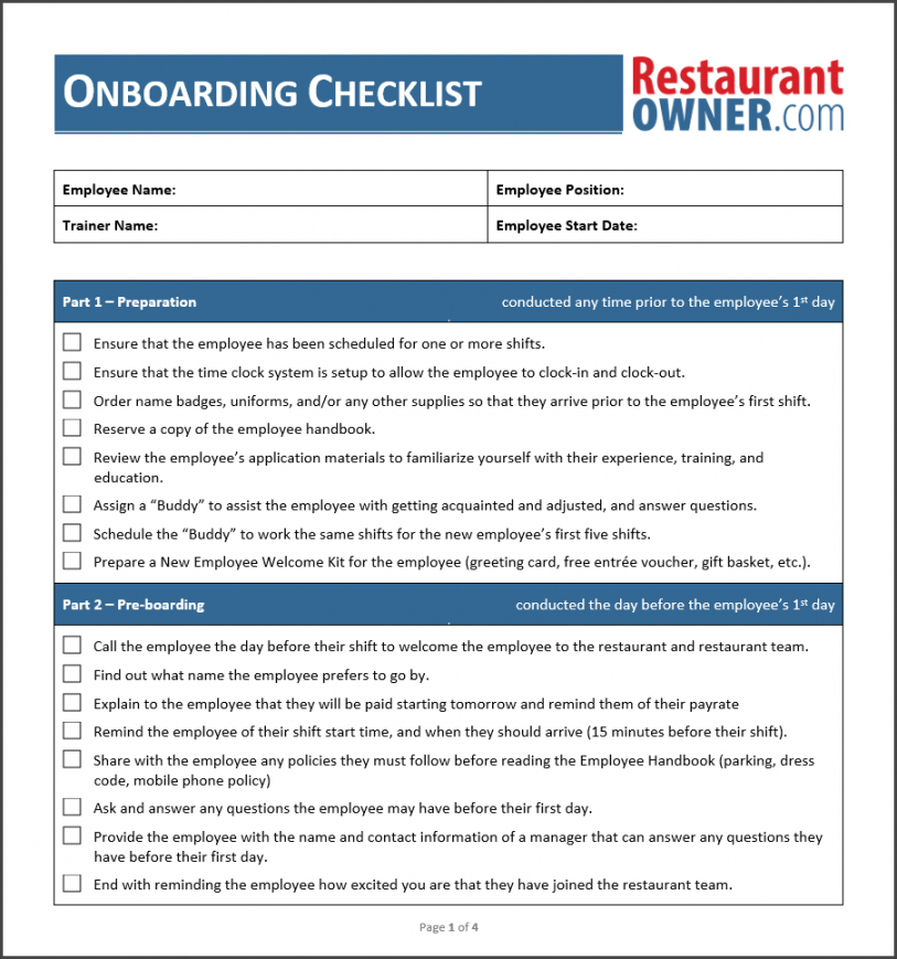 Onboarding Checklist Template