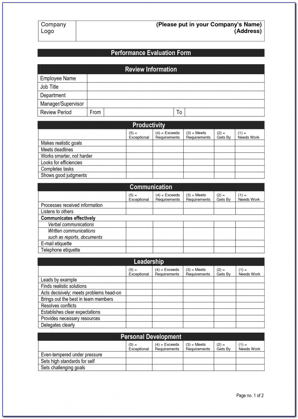 Optician Employee Evaluation Form Pdf 2022 Employeeform