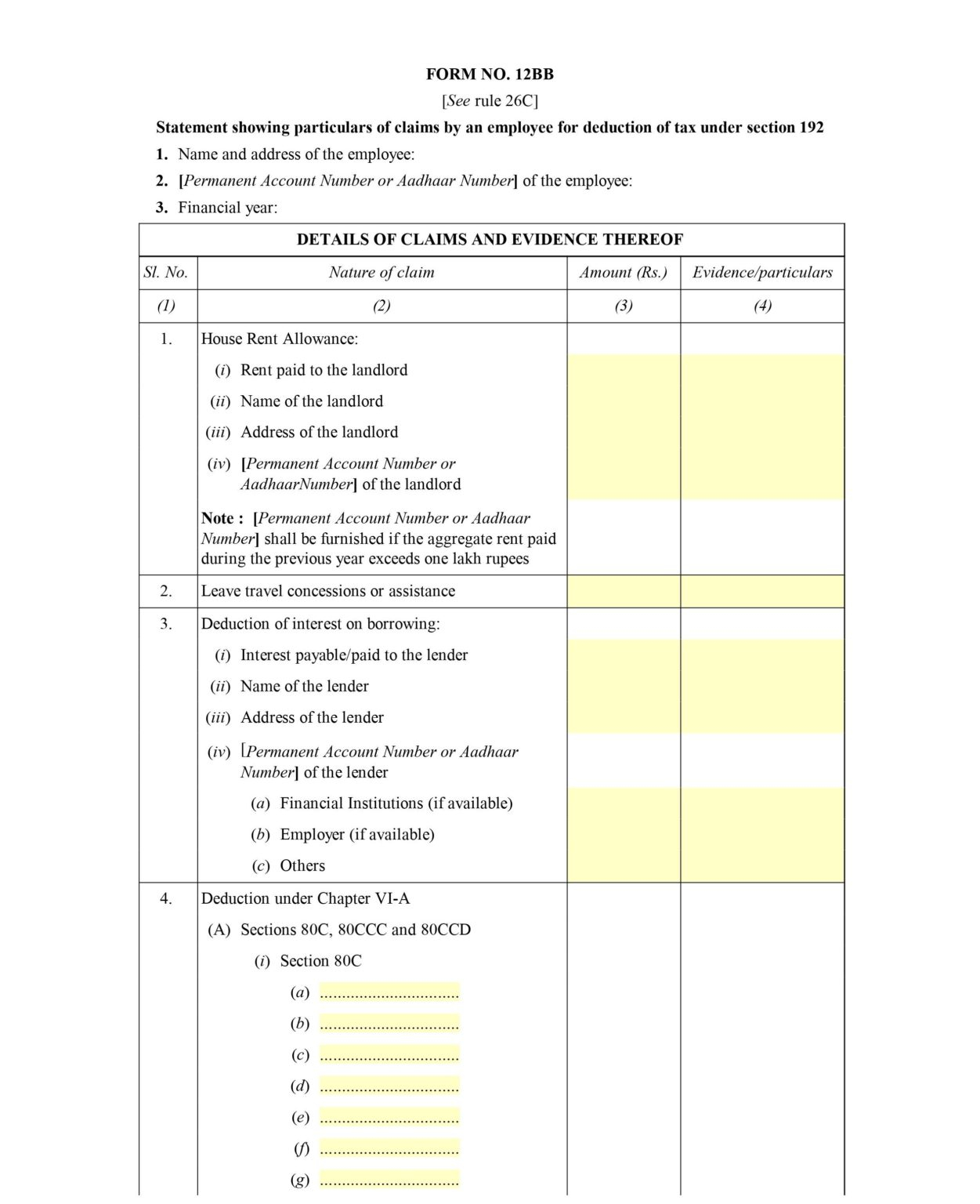 PDF Investment Declaration Form 2021 22 PDF Download