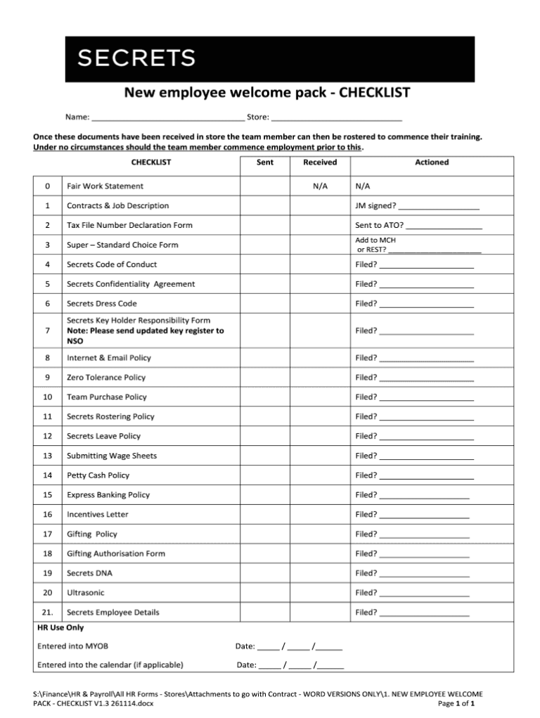 Printable New Hire Packet All In One Photos - NewEmployeeForms.com