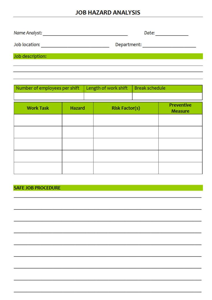 Safety Analysis Report Template