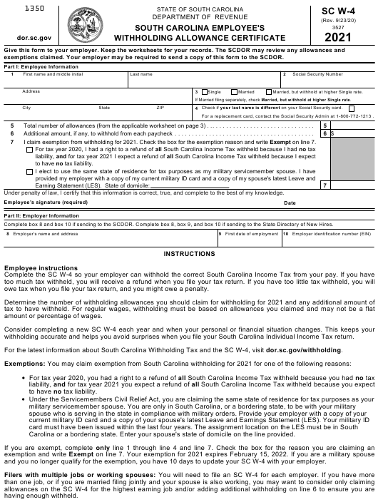 South Carolina Employee Withholding Form 2023 Employeeform