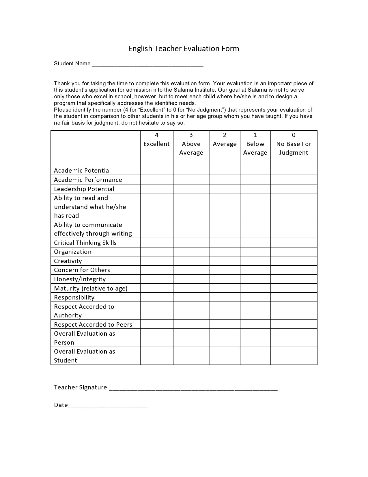 Teacher Classroom Evaluation Form Images And Photos Finder