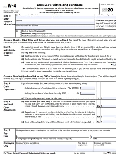 W4 Form 2022 Pdf Download